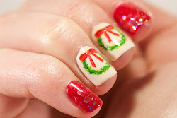 wreath christmas nails nail polish acrylic