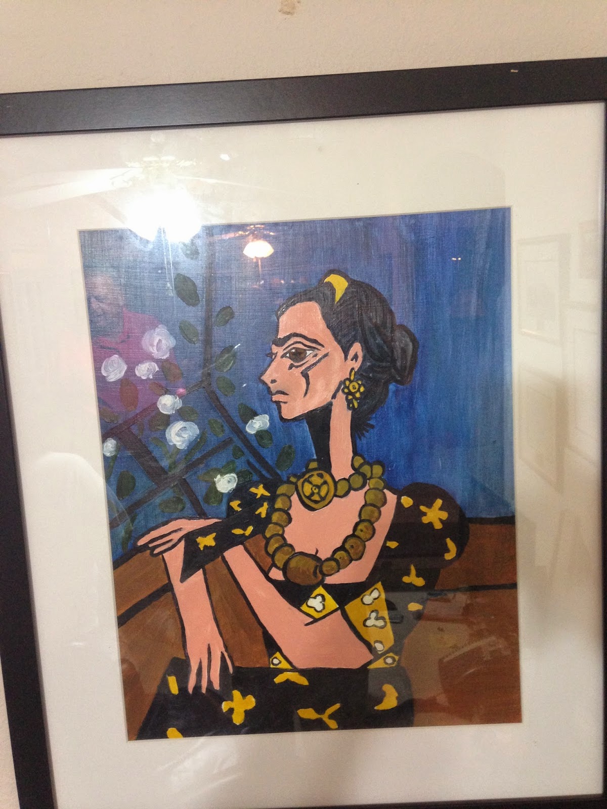 Frida Kahlo in a Picasso Style. Oil on wood, 1980 by F. Lennox Campello