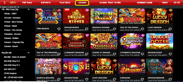 Slot game chủ đề về Rồng (Dragon) tại 12BET Slot