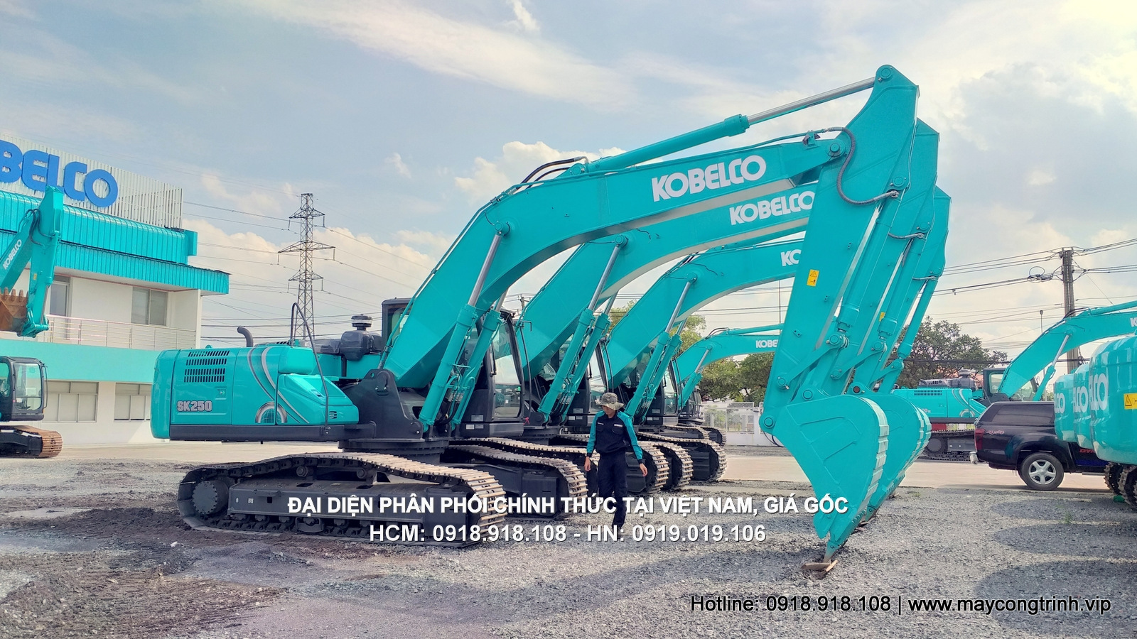 Máy xúc đào Kobelco ( Máy đào, Máy xúc ) SK250-10, gầu 1.2 m3 - 1.6 m3