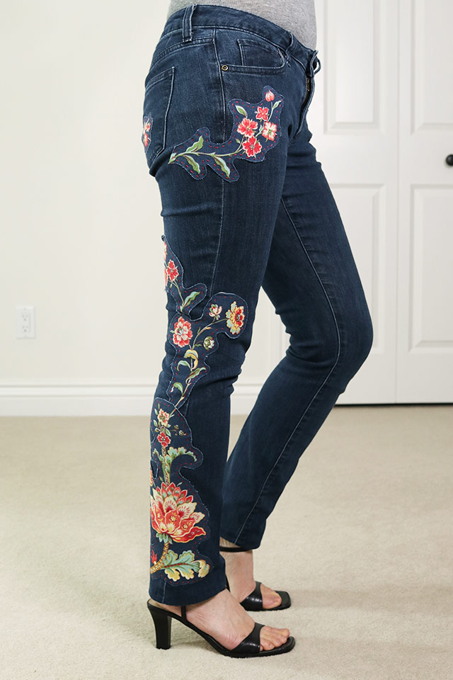 Refashion Coop Customize thrift store jeans with DIY appliques and