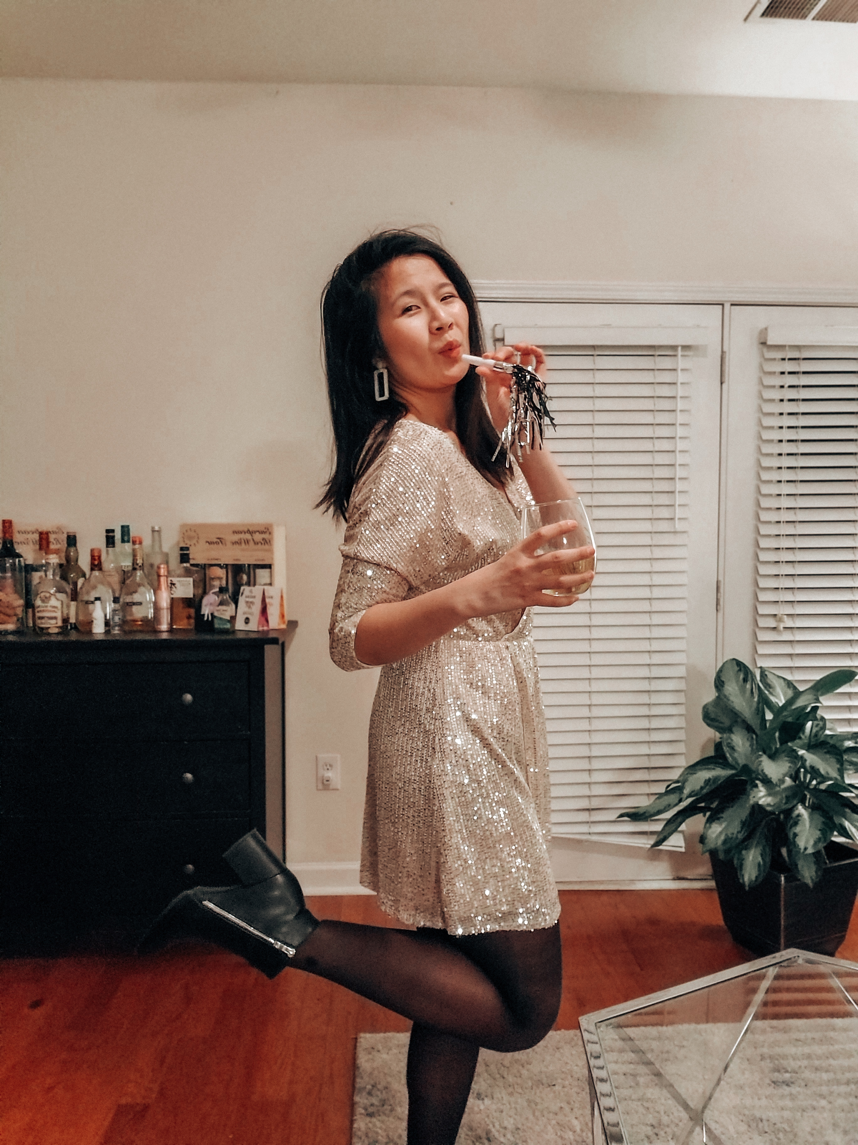 Sparkling out of 2020 + Thank YOU! | New Year's Eve at home outfit idea