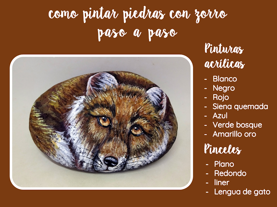 COMO PINTAR PIEDRAS CON ZORRO PASO A PASO