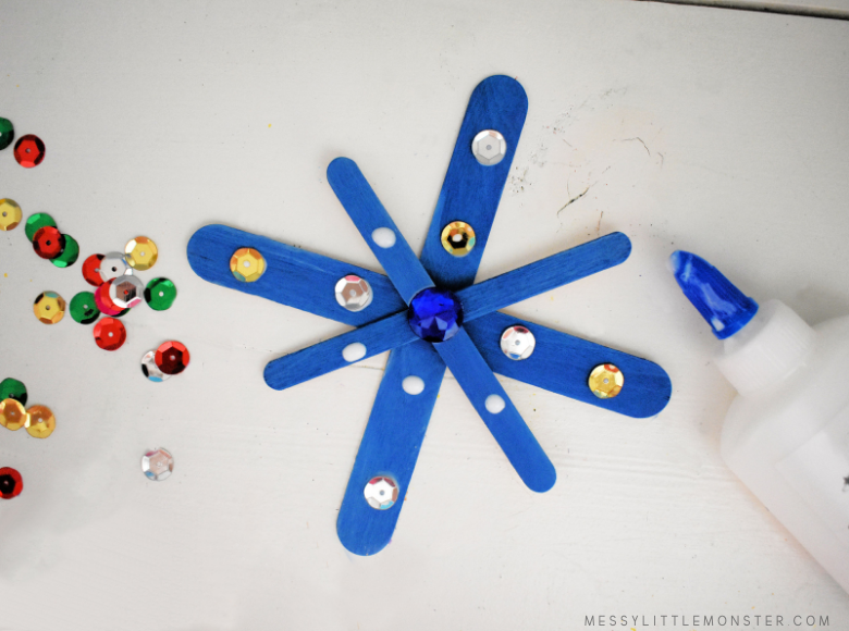 Popsicle Stick Snowflake Craft - Toddler at Play
