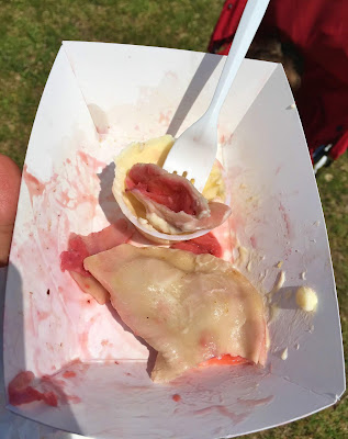 Strawberry filled pierogi at the Toledo Polish American Festival