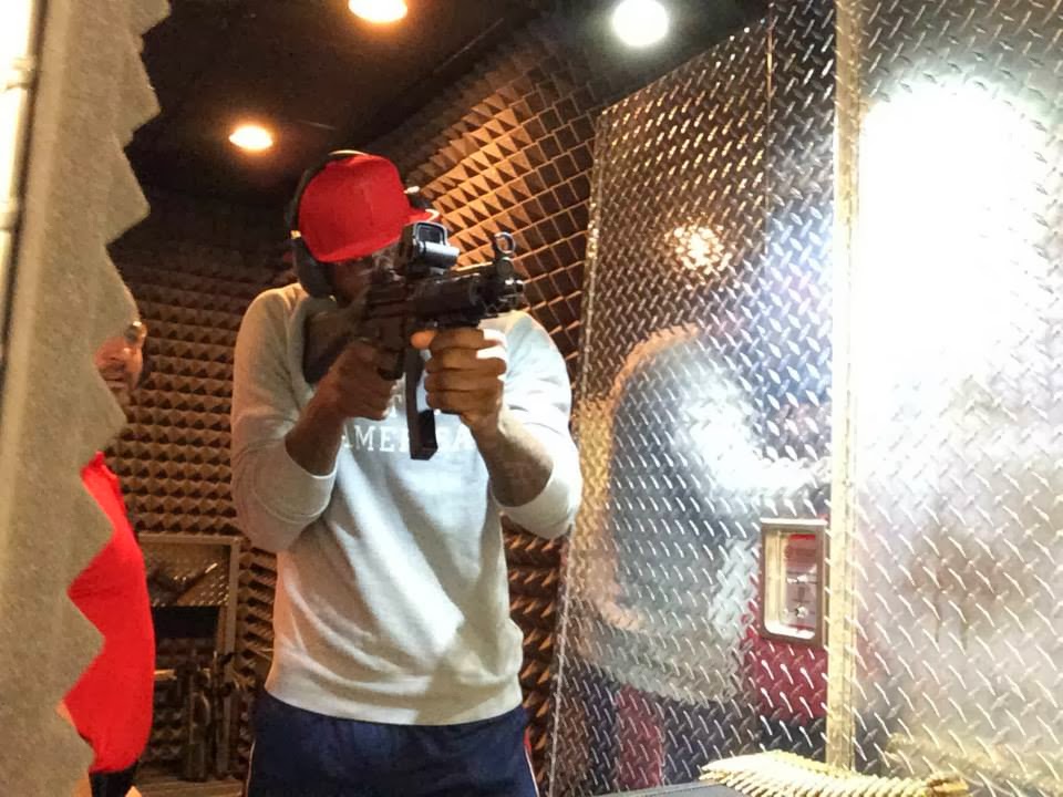 Just LeBron James shooting a M249 SAW BeltFed Machine Gun at Lock