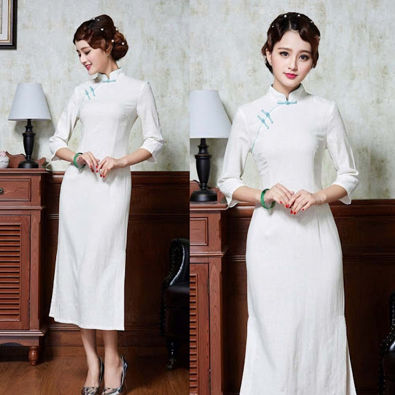Beautiful White Cheongsam Qipao Dresses For Women