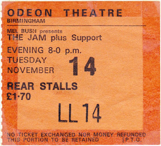 Ticket from The Jam's All Mod Cons tour