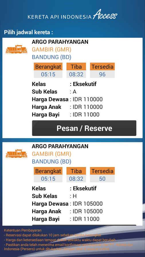 Pesan Tiket KA Lebih Mudah dengan Kereta Api Indonesia Access (Aplikasi Android, BB, iOS)