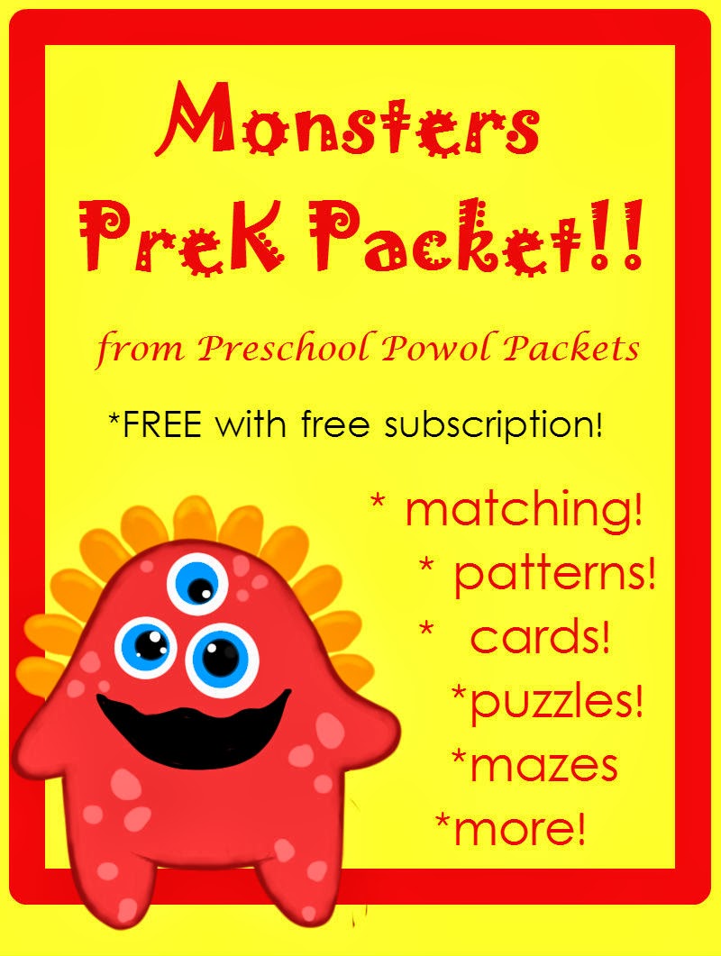 Monster Preschool Packet FREE W Subscription Preschool Powol Packets