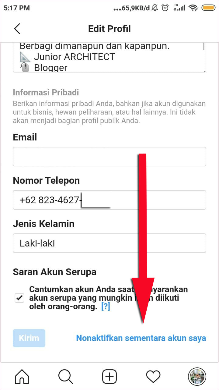 Cara Menonaktifkan IG untuk Sementara - Anak Arsitektur