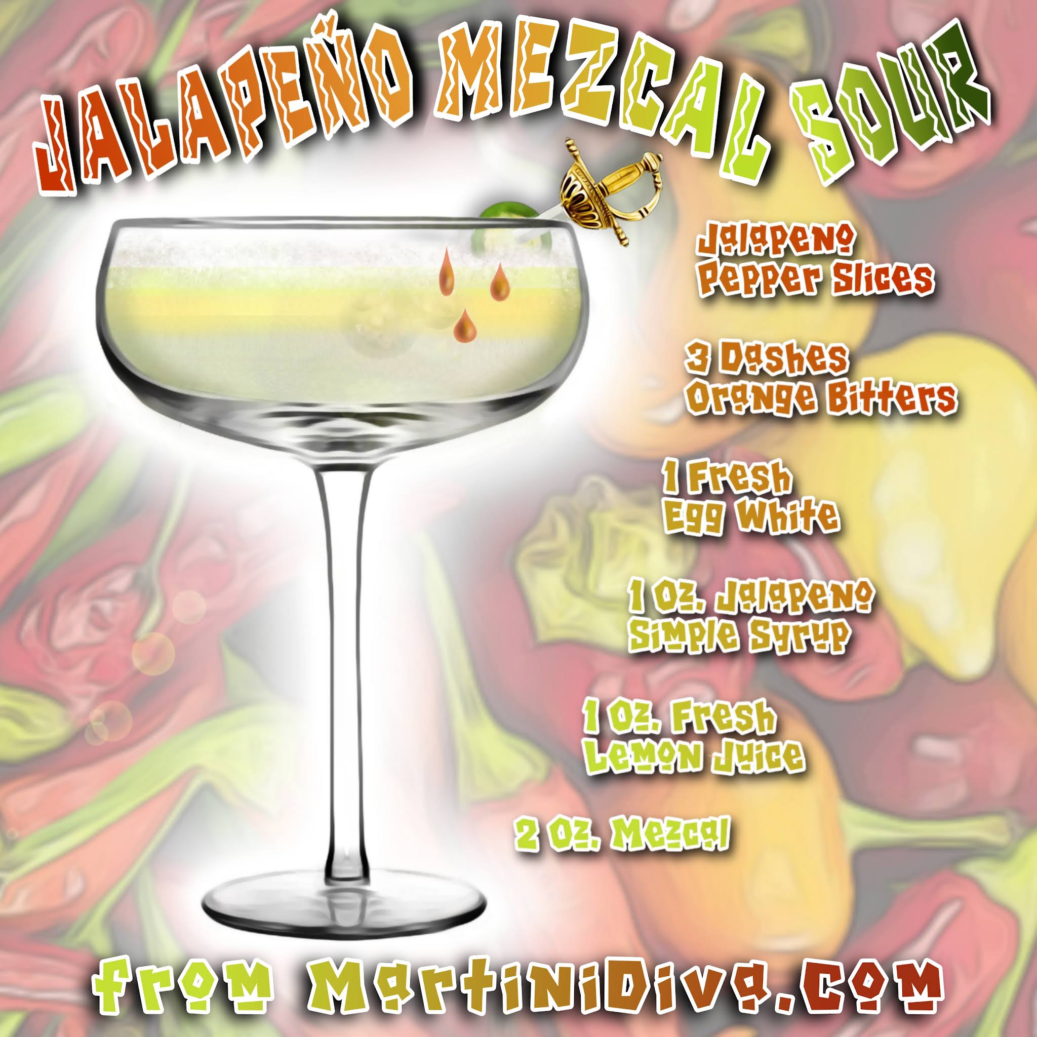 The MARTINI DIVA JALAPENO MEZCAL SOUR COCKTAIL