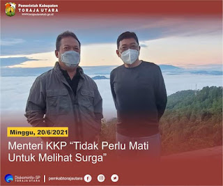 Berkunjung ke Toraja Utara, Menteri KKP : Tidak Perlu Mati Untuk Melihat Surga