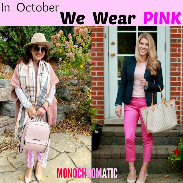 How to Wear Bright Pink Pants how to wear pink pants, pink sweater, fashion, pink ankle pants, LV Neverfull, navy blazer,