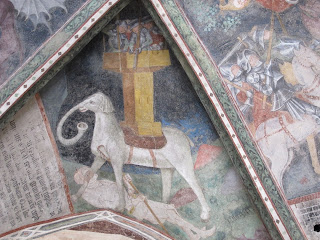 İtalya'da Orta Çağdan bir fresk.