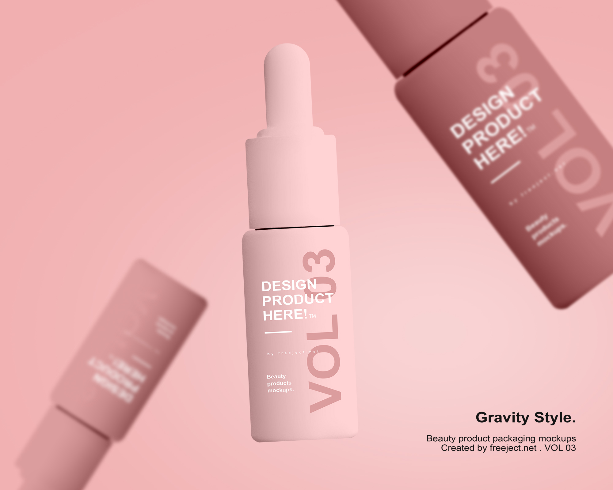 Serum Bottle Mockups Design Beauty Product Packaging Vol 3 Psd File