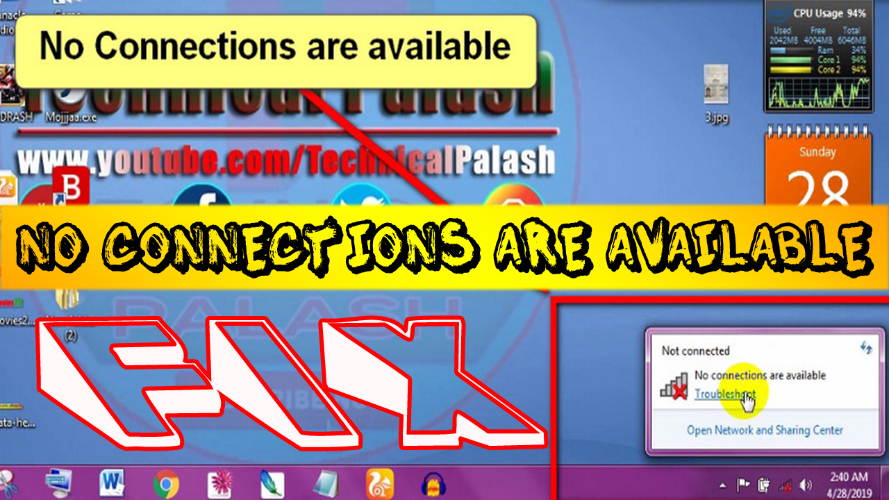 no connections are available fix - Technical Palash - Your Tech Doctor