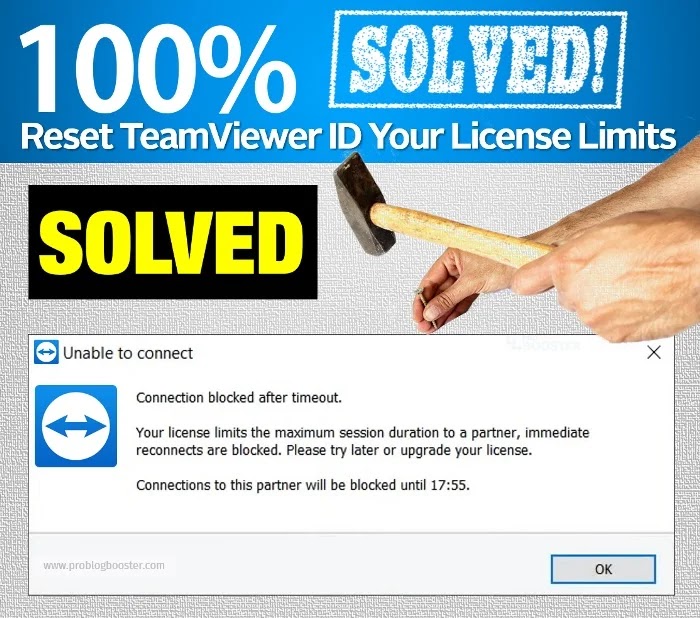 [FIX] Reset ID TeamViewer When Got Your License Limits The Maximum Session