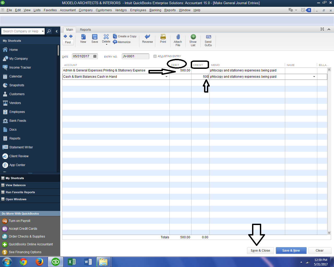 THE EDUCATION CORNER How to pass General Journal entry in Quick books