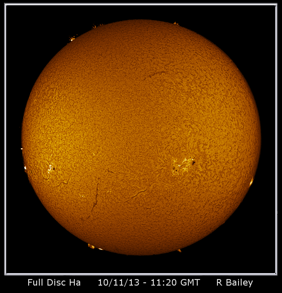 Solar Observations by R Bailey Hydrogen Alpha Images
