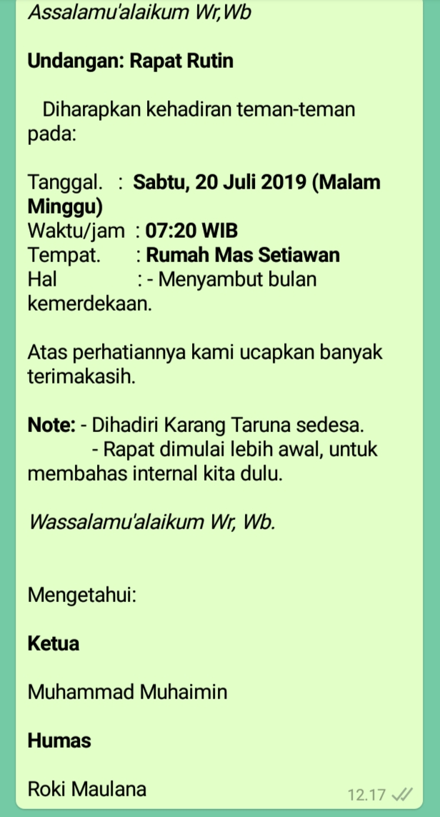 Contoh Undangan Rapat Organisasi Via Whatsapp Web Business - IMAGESEE