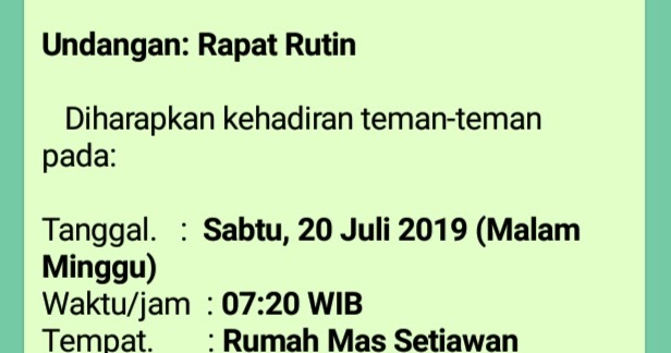 Paling Baru Contoh Undangan Rapat Via Wa Aneka Desain Undangan