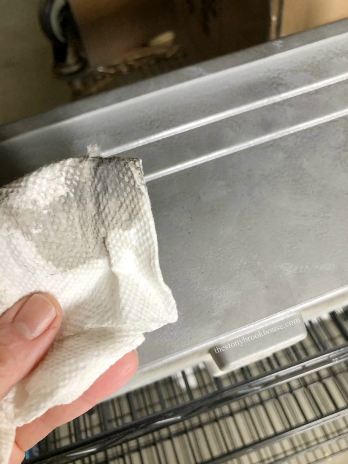 faux galvanized texture on plastic window box