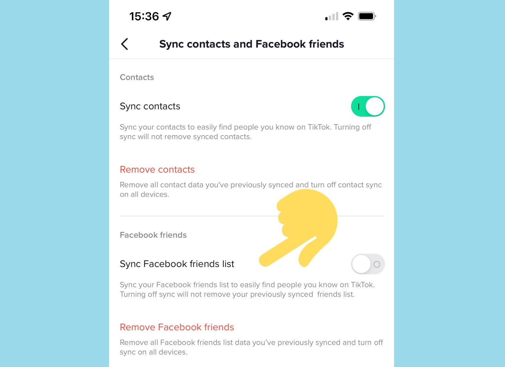 does tiktok sync contacts