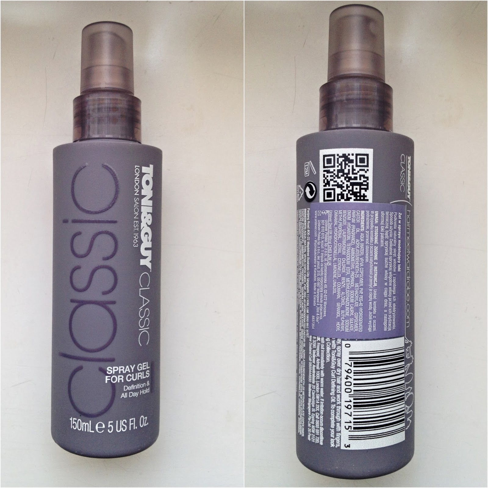 Moment4breath Toni & Guy Spray Gel for Curls