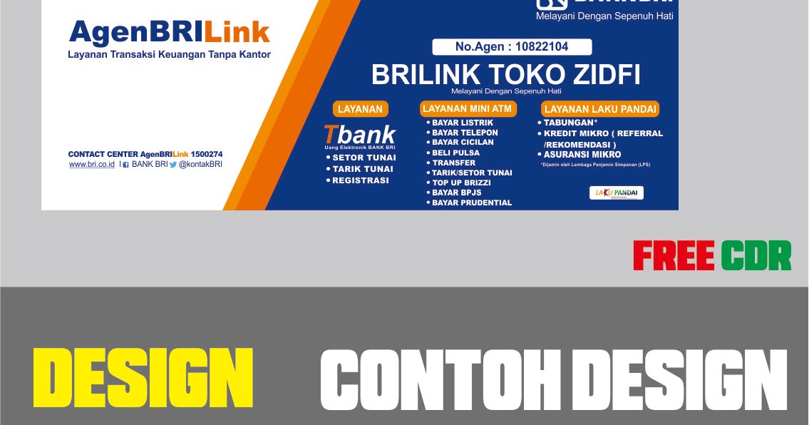 Download Contoh Desain Banner Agen BRILink Format CDR, SVG