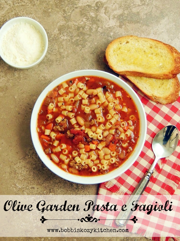 Olive Garden Pasta E Fagioli Copycat Bobbi S Kozy Kitchen