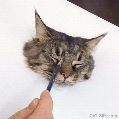 Amazing Cat GIF • So realistic trick 3D painting of Yves the Cat. The most life like cat painting. Amazing Cat GIF • So realistic trick 3D painting of Yves the Cat. The most life like cat painting.