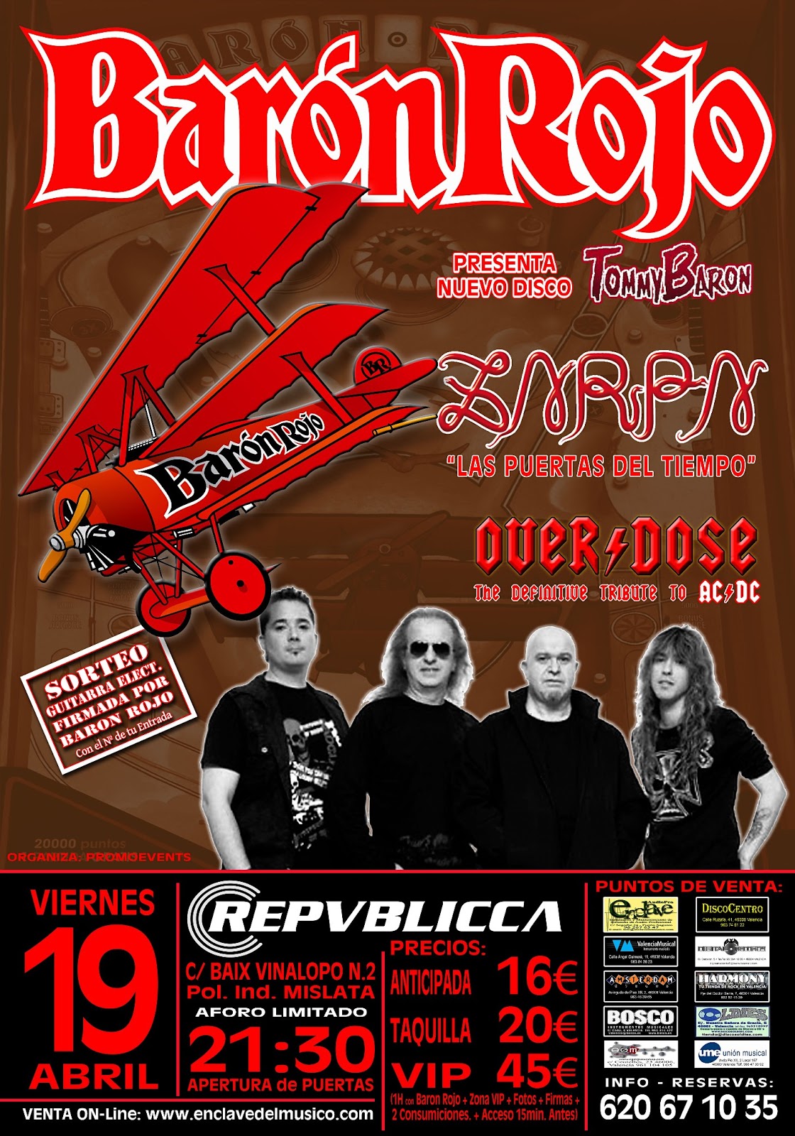 El Templario del Metal: Baron Rojo + Zarpa + Overdose (Tributo AC/DC ...