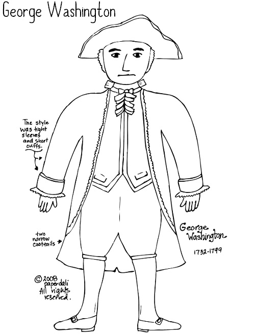 george washington coloring pages free - photo #47