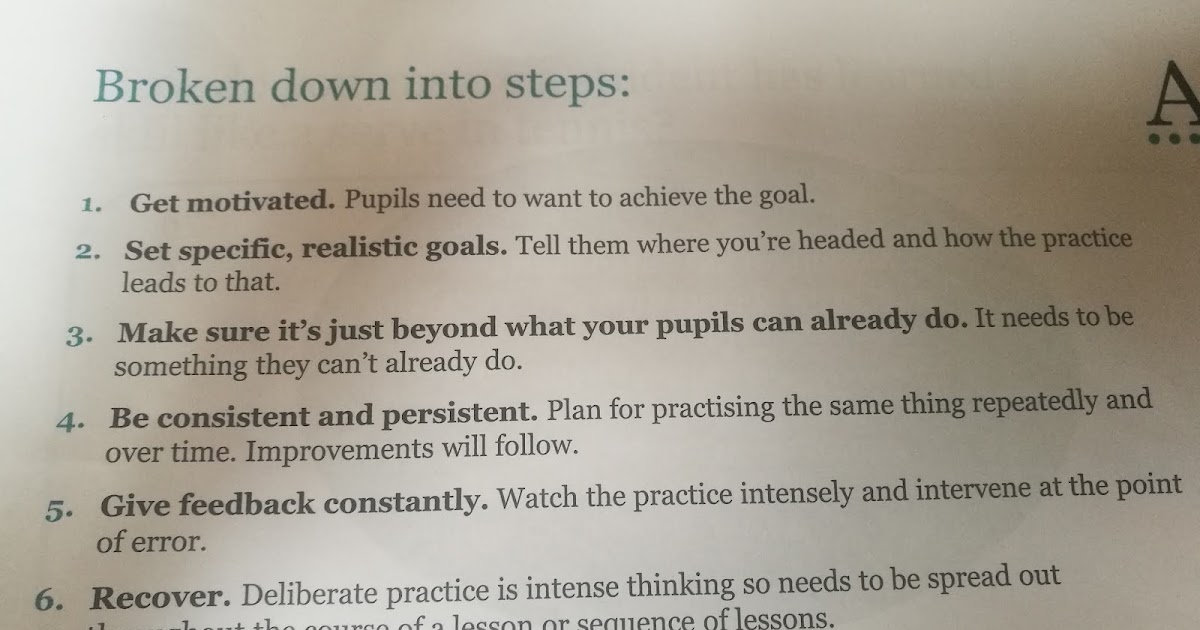 Deliberate Practice in GCSE theory PE