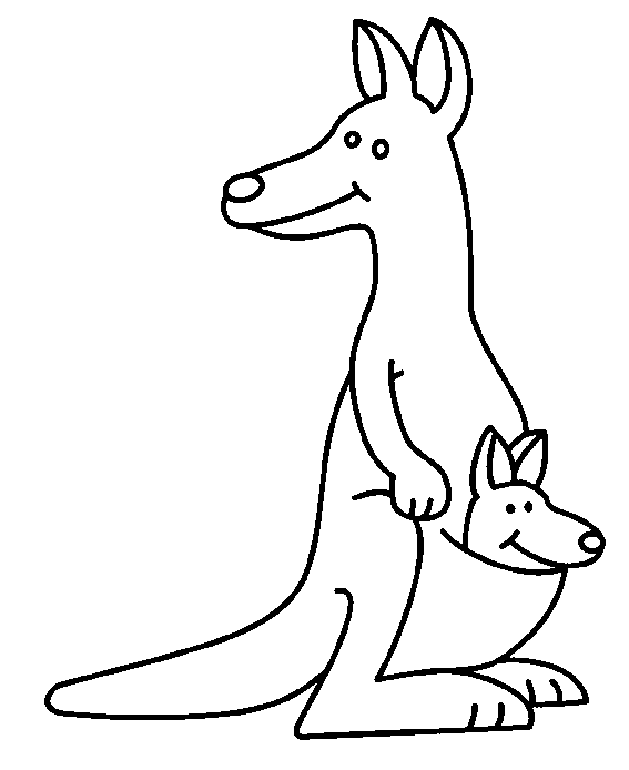 Tranh tô màu hai mẹ con kangaroos 9