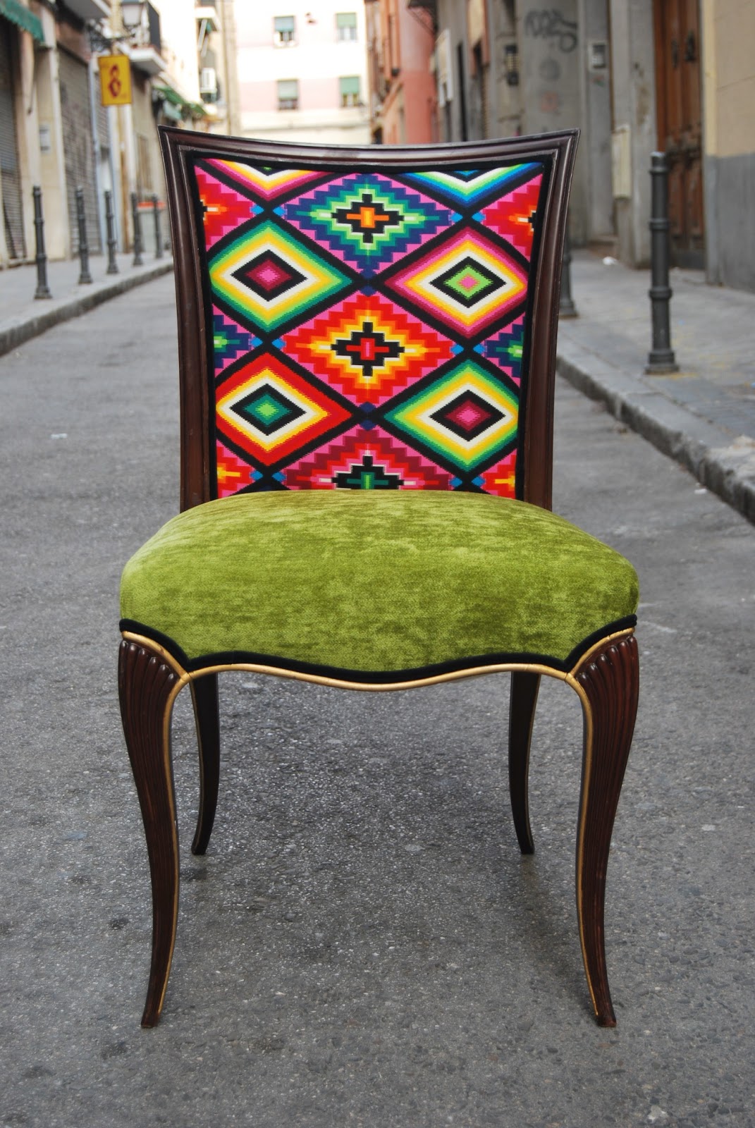 Telas Para Tapizar - Preciosa silla tapizada por una de nuestras