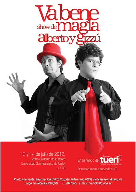 "Va bene", show de magia y humor en beneficio del Fondo TUERI de ayuda a la fauna silvestre. 13 y 14 de Julio, Teatro Calderón de la Barca.