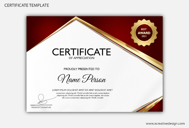 Professional diploma certificate template Free Vector Cdr