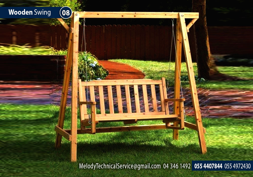 Melody Wooden Swing in Dubai | Modern Outdoor Swing in Dubai | Swing