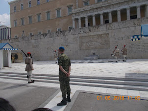 "TOMB OF THE UNKNOWN SOLDIER" in front of Greek Parliament in Athens.Changing of Guards ceremony.