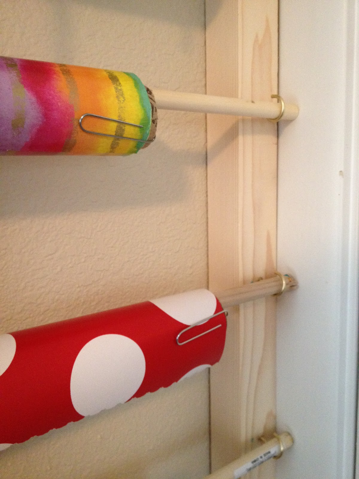 Home Made Is Easy DIY BehindtheDoor Wrapping Paper/Ribbon Storage