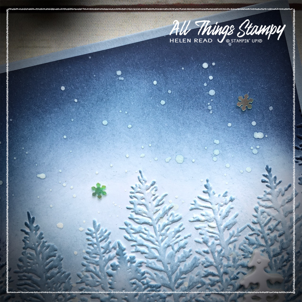 All Things Stampy Sponged trees with the Evergreen Forest 3D Embossing