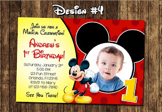 mickey mouse 1st birthday invitations