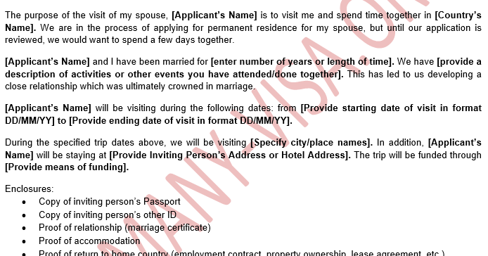 spouse visa cover letter sample germany