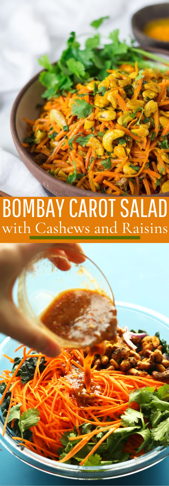 Bombay Carrot Salad with Cashews and Raisins #vegetarian #salad