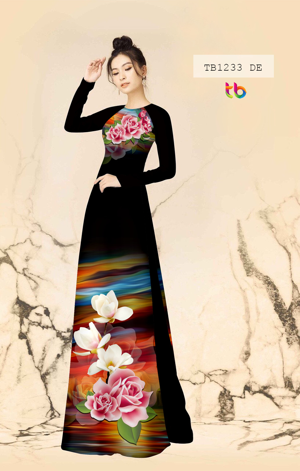 Vải Áo Dài In 3D 02