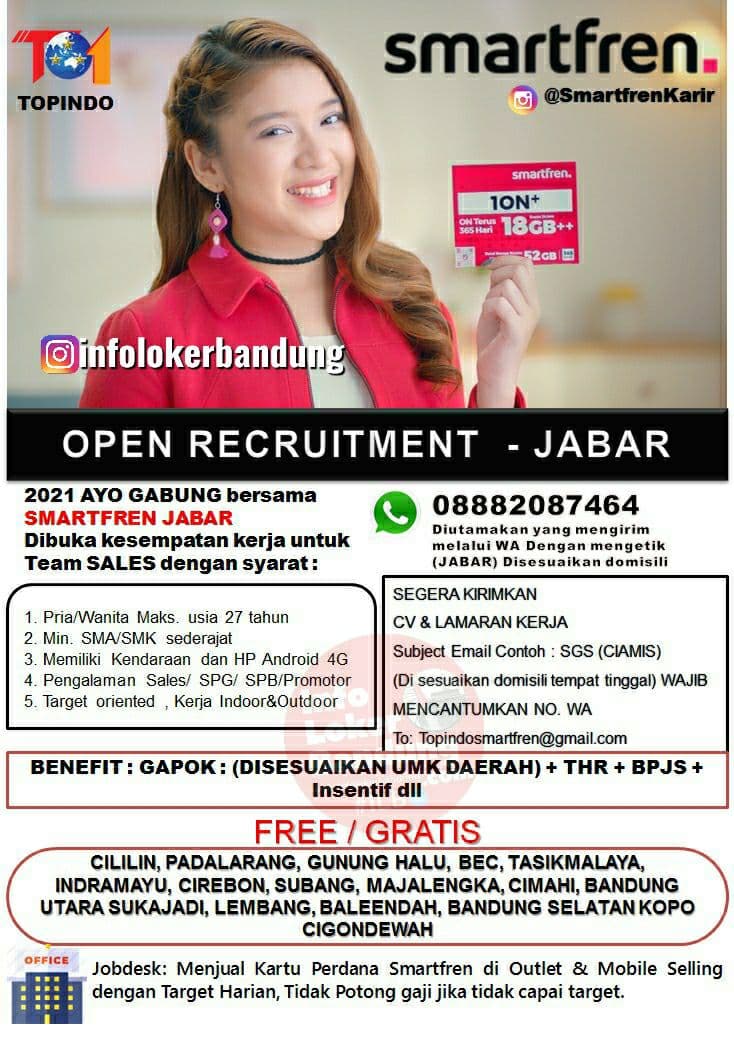 Lowongan Kerja Smartfren Jawa Barat Mei 2021 - Info Loker Bandung