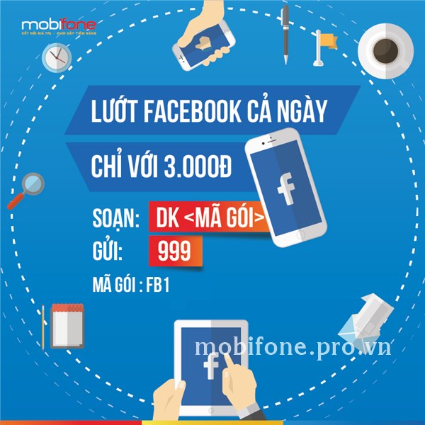 Lướt Facebook không giới hạn 01 ngày cùng gói FB1 Mobifone Lướt Facebook không giới hạn 01 ngày cùng gói FB1 Mobifone