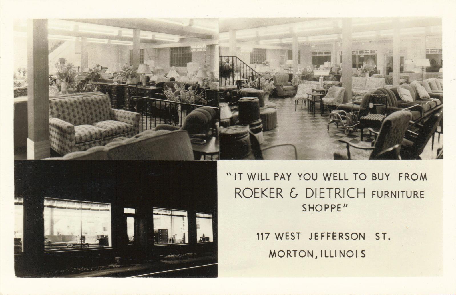 POSTCARDS FROM THE PAST MORTON, ILLINOIS Roecker & Dietrich Furniture